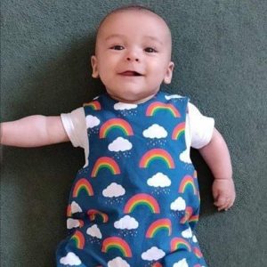 Dark Blue Rainbow Rain Organic Jersey