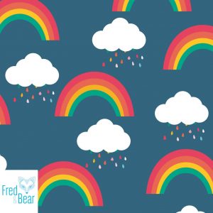 Dark Blue Rainbow Rain Organic Jersey